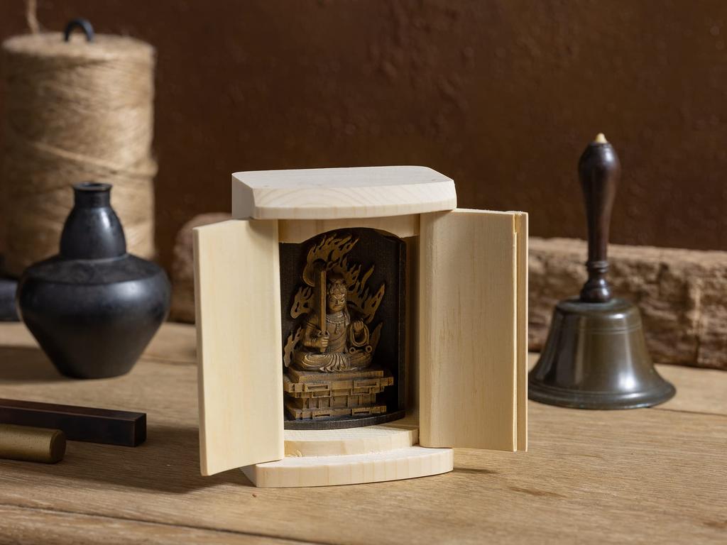 Zeku Acala Buddha statue in a shrine Koyasan Kongo Temple prayer Zodiac talisman for those born in the year of the Rooster (gold finish) - Sammai-in -