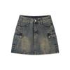 Moa Rack Cargo Mini Skirt (Washed Jean)
