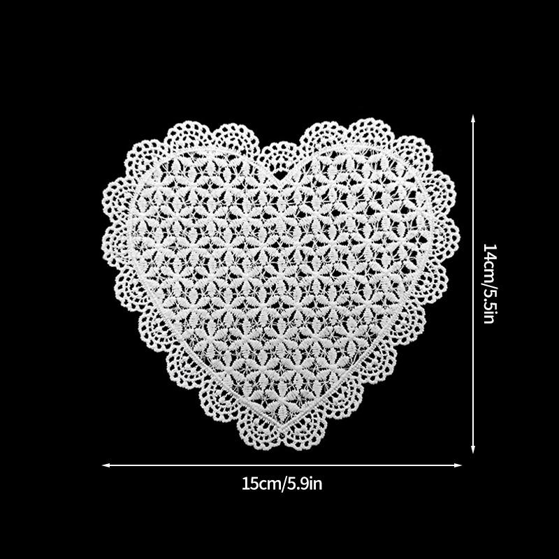 Round Lace Coaster Handmade Hearted Shaped Lace Coasters INS Woven Embroidery Floral Cup Pads Desktop Decorative Placemat