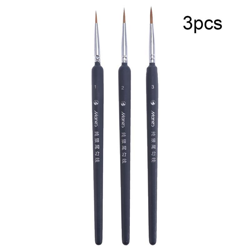 3pcs 3/ Miniature Gell Professional Nylon Brush Acrylic Painting Thin Hook Line Pen Supplies Hand Painted A3
