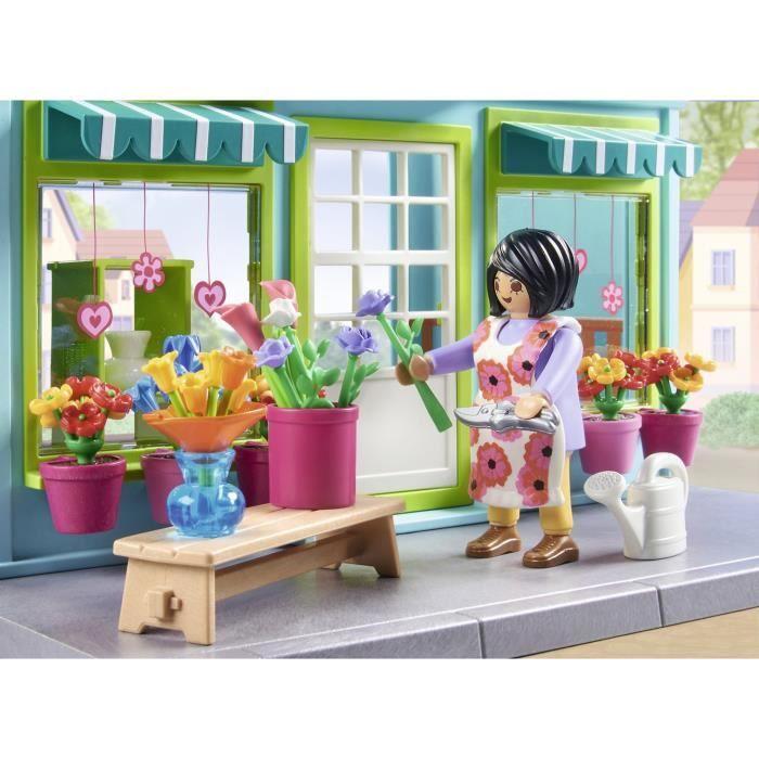 PLAYMOBIL 71807 Boutique de fleuriste et salon de thé, My Life la ville, Promo Pack, 220 pièces, Dès 4 ans