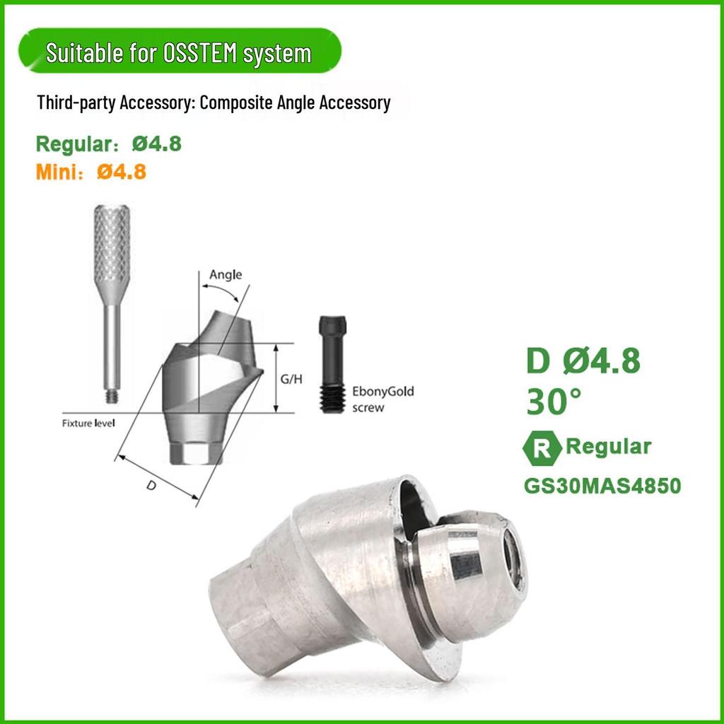 Osstem Implant Komposit Vinklad Förankringskomponent Kompatibel Titanbas för Omedelbar Återuppbyggnad