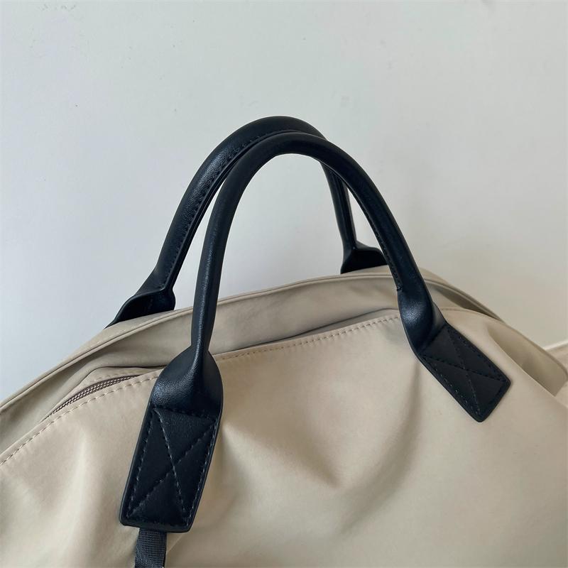 Borsa a Tote in Tela di Grande Capacità per Donna, Borsa a Spalla Casual con Manico in Pelle