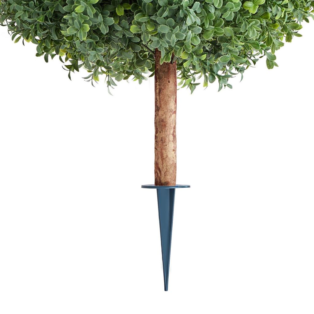 Artificial Topiary Boxwood Trees with Ground Spike, 2 Set 686mm Faux Shrubs & Bushes Potted Plants, Fake Silk Tree Look Real for Decor Front Porch