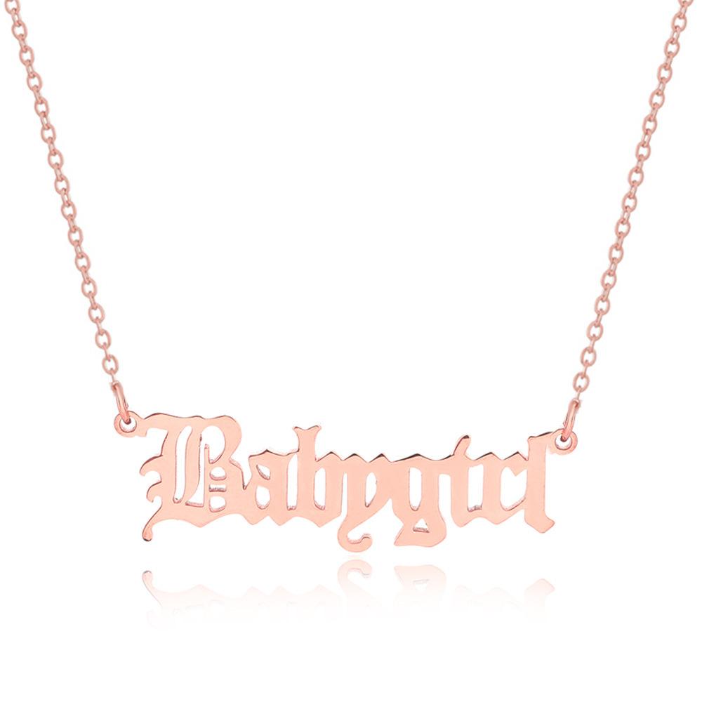 

Модное ожерелье Initial Babygirl Стильный дизайн Ins Идеально для подарков и особых случаев розового золота