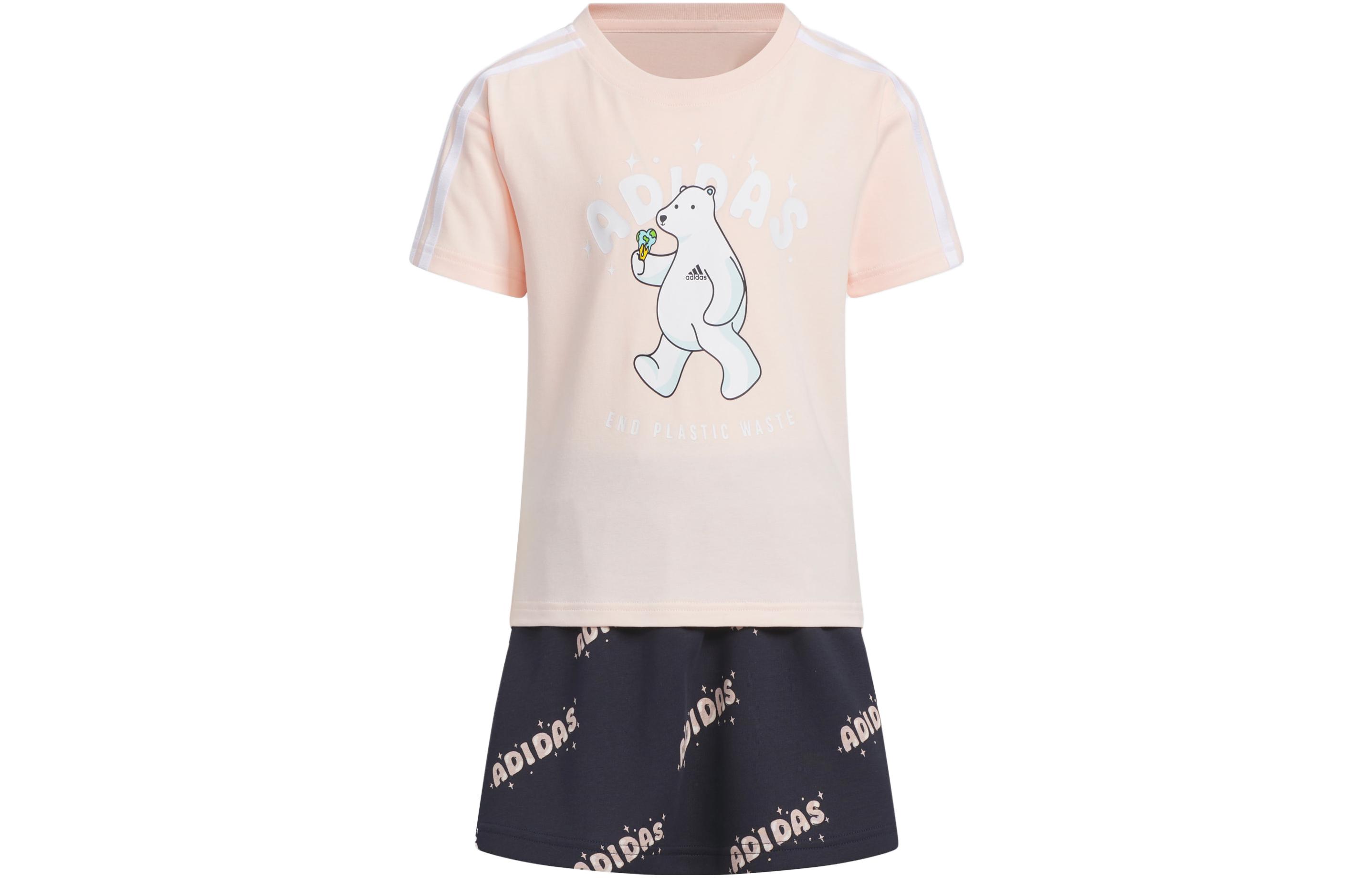 Adidas Kids Two Piece Skirt Sets Crew Neck Moderate Short IQ0853 A116