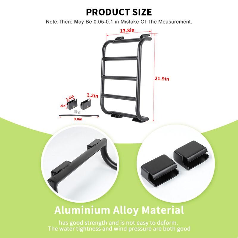 Aluminum Alloy Rear Window Extension Climbing Ladder For Jeep Wrangler JL 2018+