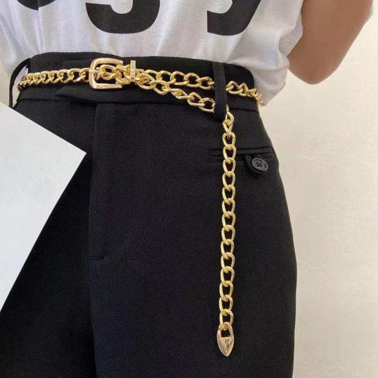 Metal Waist Chain for Women Single/Multi-layer Adjustable Long Chain Belt Body Belly Jewelry for Dresses Jeans Trousers