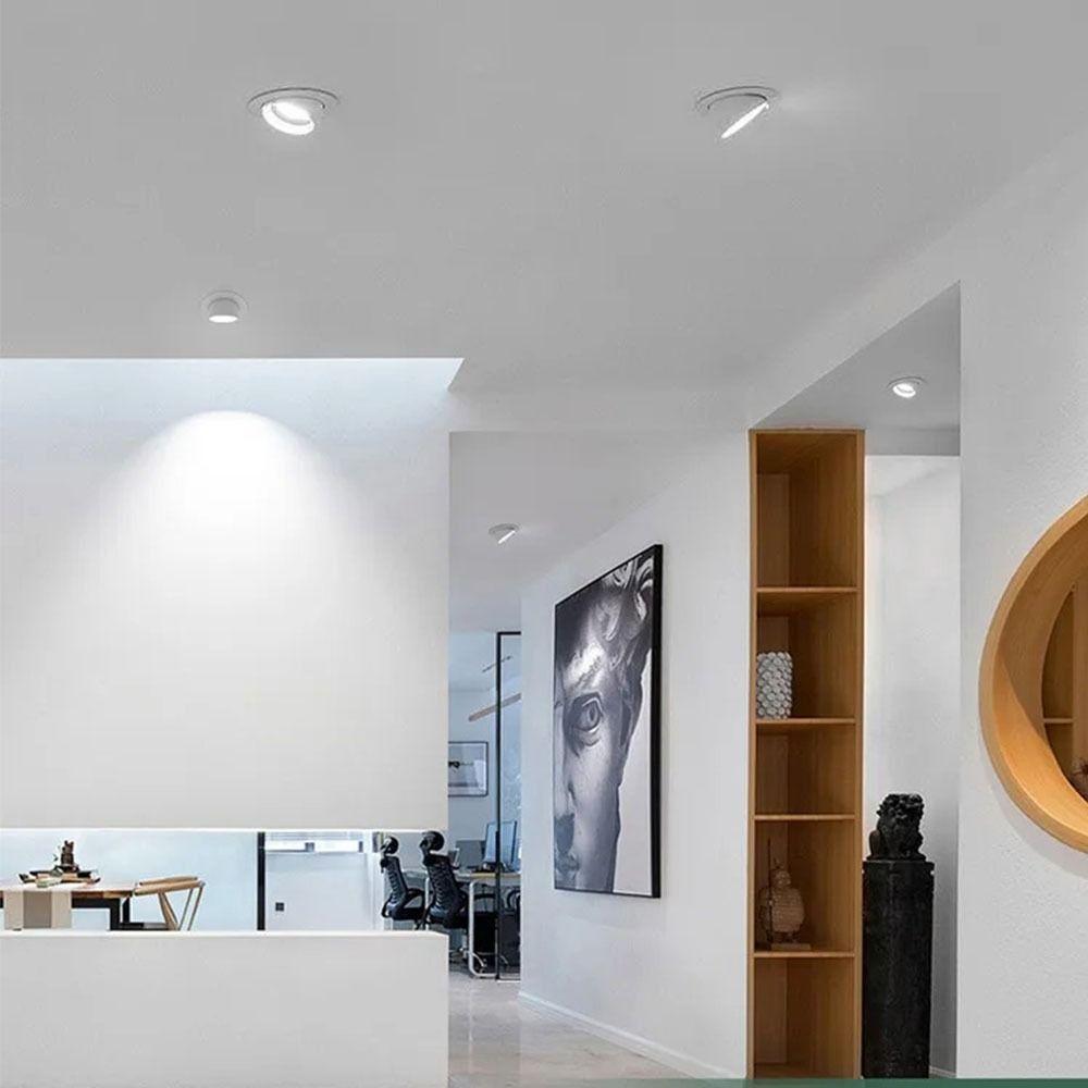 Adjustable angle Recessed Led Downlight Dimmable COB Spot Lights Anti dizziness Down Lights  Indoor