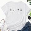 Cartoon Print Crew Neck T-shirt Casual Loose Short Sleeve Fashion Summer T-Shirts Tops Women's Clothing