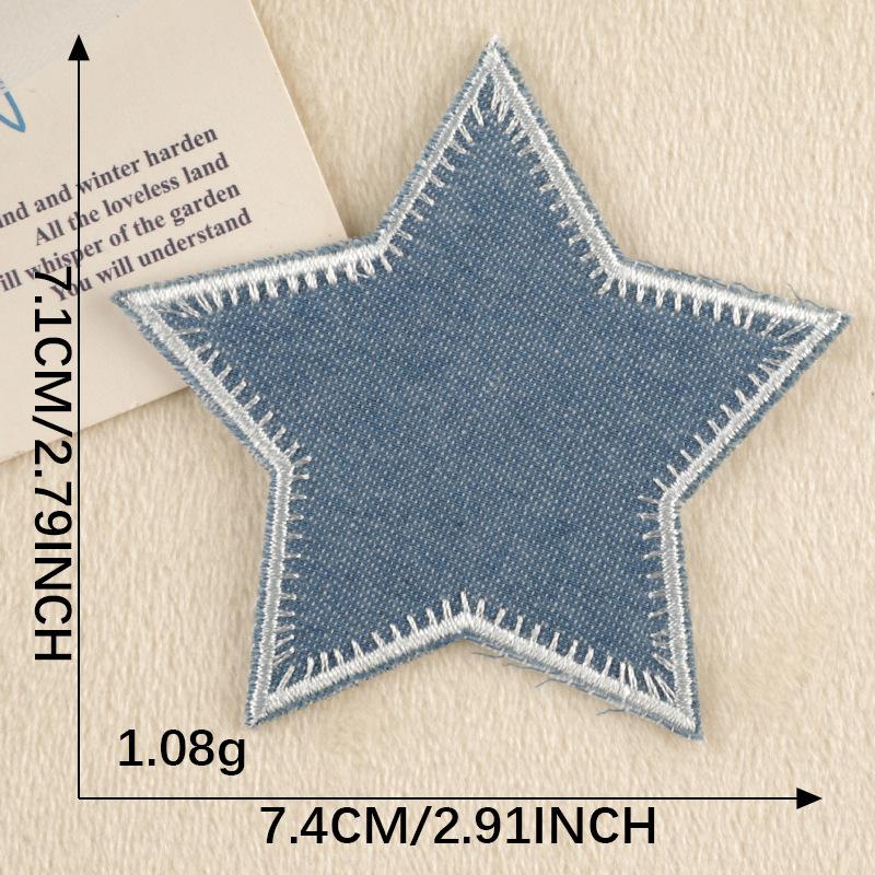

Вышитая звезда на джинсовой нашивке - аксессуары для одежды и багажа своими руками