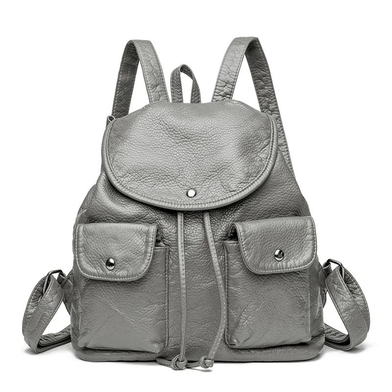 Luxury High Quality PU Leather Ladies Backpack Fashion Rivet Design Ladies Shoulder Bag Large Capacity Women Anti-theft Backpack