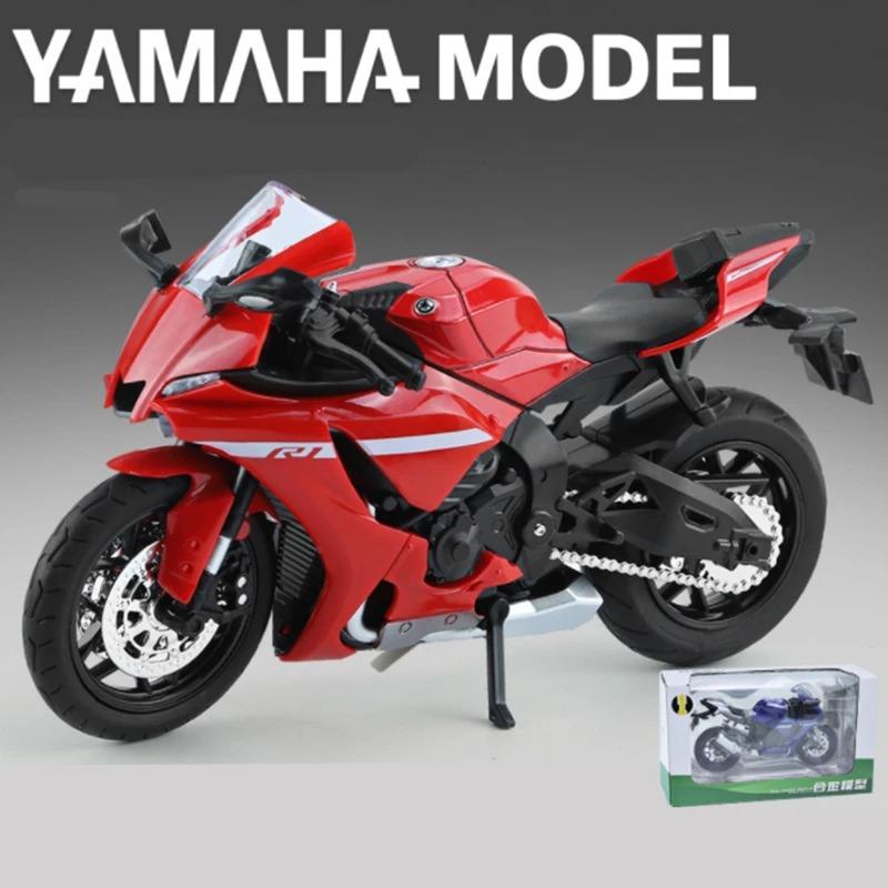 

1/12 Yamaha YZF-R1 Модель гоночного мотоцикла зі сплаву Лита модель вуличного спортивного мотоцикла Звук і світло Дитяча іграшка Подарунок червоний