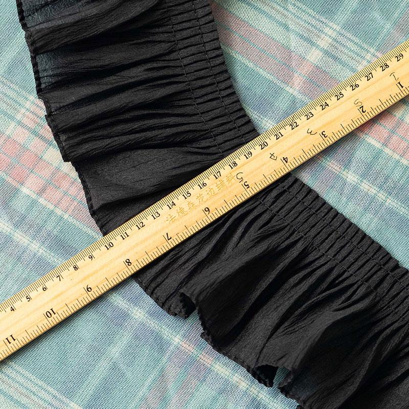 1Meter Black Lace Fabrics For Sewing Clothes Pleated Ribbons Diy Crafts Supplies Party Dress Needlework Decorative Trimmings