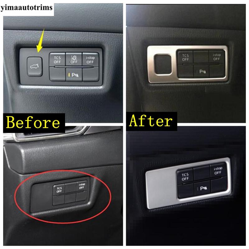 For Mazda CX-5 CX5 2017 - 2024 Head Light Lamp Switch Control Button Frame Cover Trim Matte Interior Accessories