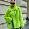 Autumn and winter medium and long artificial fur suit collar environmentally friendly fur fur coat fox fur women's coat