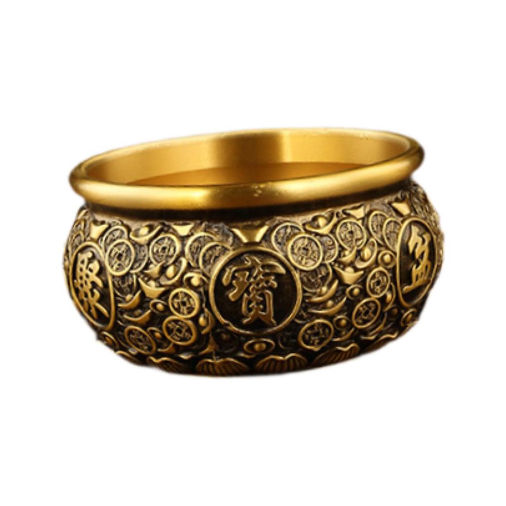 Chinese Treasure Bowl Decorative Feng Shui Decor Treasure Basin Treasure Bowl for Restaurant Office Shop Desk Housewarming Gift