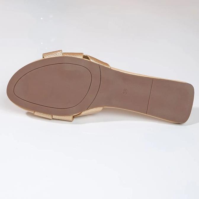 Flat Bottomed Indoor And Outdoor Slippers Cross Solid Color Plus Size Cool Slippers For Women