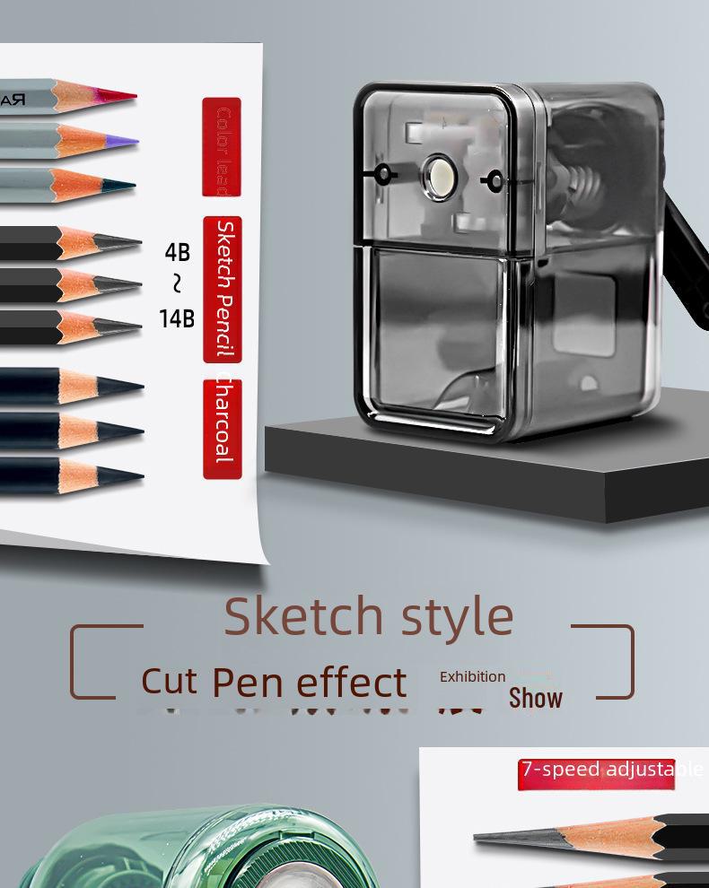 Dual-Hole Hand-Crank Pencil Sharpener for Students and Teachers