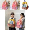 Childrens Oxford Cloth Backpack With Color Block Design For School And Travel Use