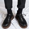 Fashion Man Casual Shoe Round Toe Leather Shoes For Men Brogue Luxury Sale Adults Fashion 2024 Elegant Cheap Clearance Korean Style Pu