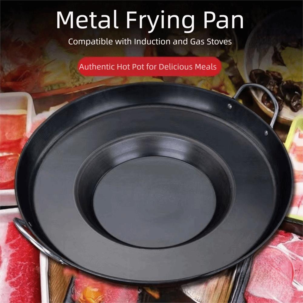 Anti-scald Flat Skillet Efficient Heat Distribution Griddle Pan with Handle  Breakfast Cooking