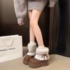 Winter Chunky Plateau Damen Pelzfutter Schneestiefel Warm halten Dicke Sohle Warme Baumwolle Kurze Stiefel Schuhe Zapatos Mujer