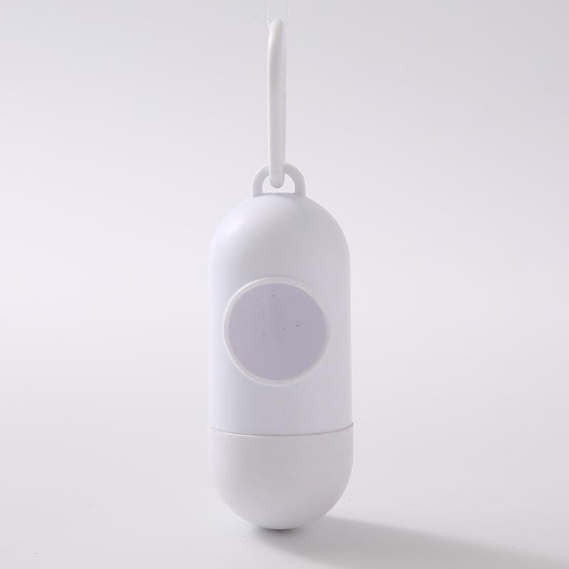Portable Pet Waste Bag Dispenser Pill Shape Bullet-Shaped Garbage Box Cats Dogs Poop Extractive Clean-Up Bags Outside Walking