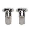 2Pcs Stainless Steel Floor Drain Filter Popup Design Bathroom Sink Stopper Hair Catcher with Rubber