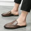 New Men Half Slippers Driving Shoes Male Black Brown Casual  Mules Moccasins Breathable Penny Loafers Zapatos Hombre