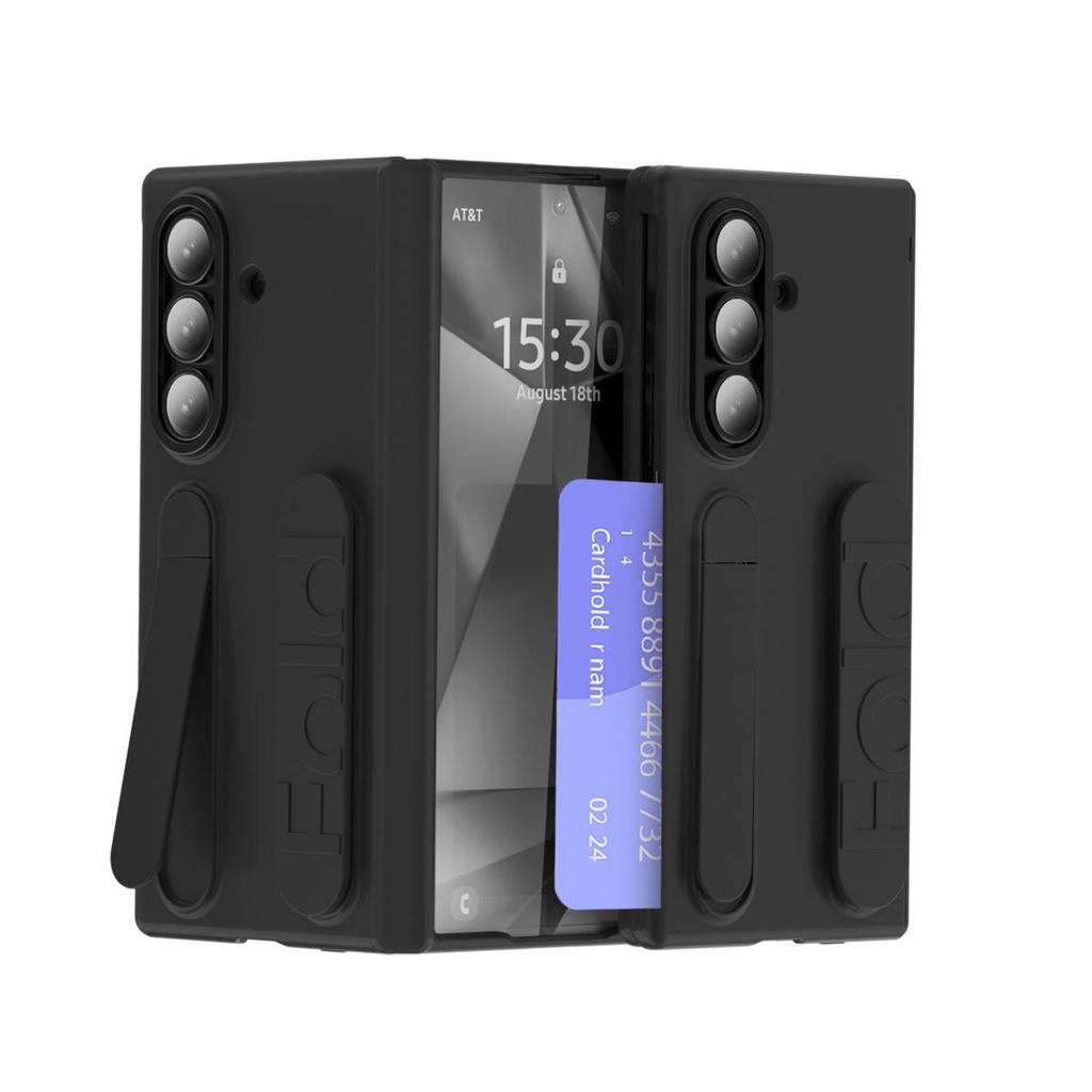 Etui do Samsung Z Fold7/6 ze stojakiem i paskiem na nadgarstek - Kompatybilne z Fold5/4