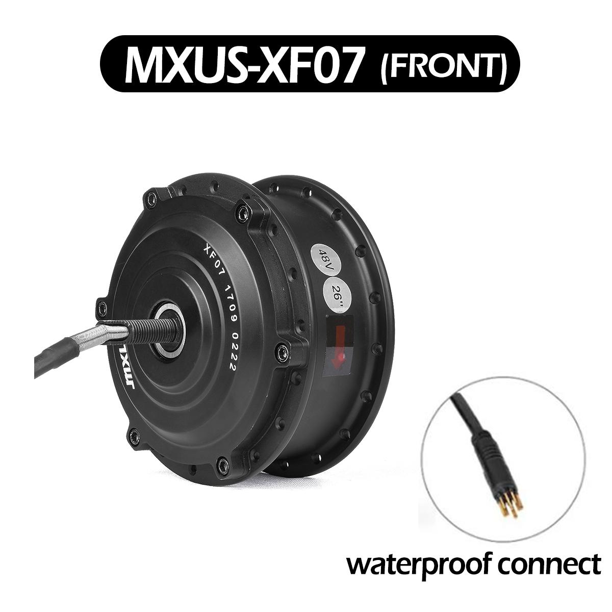 MXUS XF07 E-bike Brushless Gear Hub Motor 24V 36V 350W 250W Electric Bike Front Hub Motor Wheel with Waterproof Extension Cable 48V