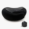 Portable Black Foldable U-Shaped Neck Pillow Memory Foam Travel Pillow Neck Cushion Durable Undeformable Airplan With Bag