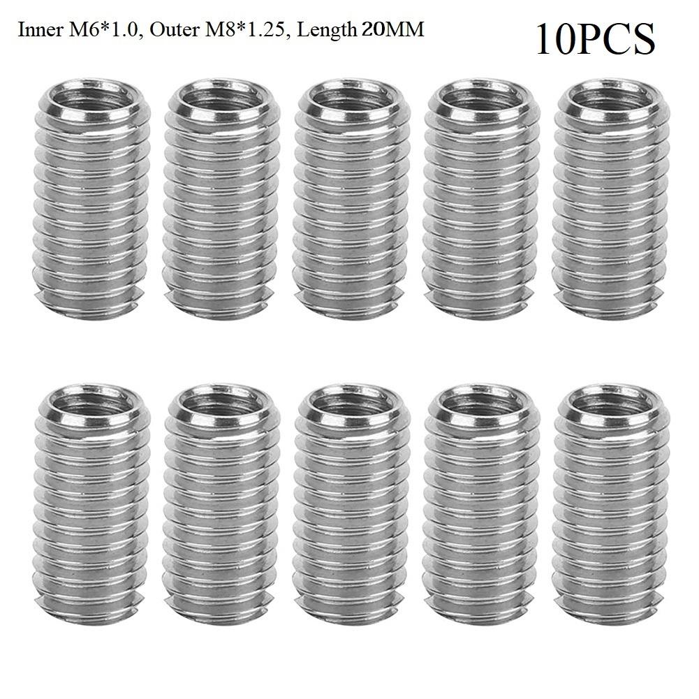 

Versatile Thread Repair Tool for Efficient Solutions 10pcs Threaded Inserts M6X1 0 Inner M8X1 25 Outer Length 20MM
