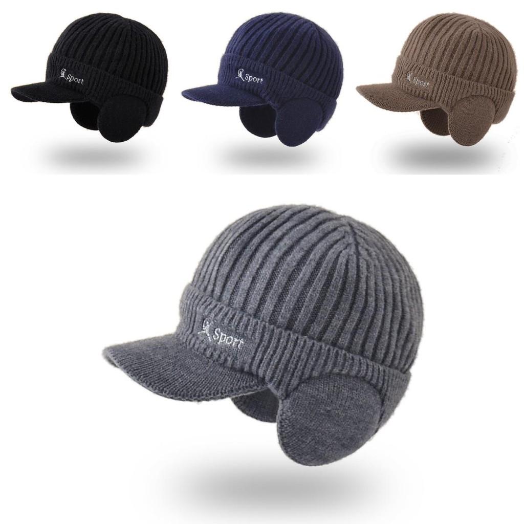 Knitted Baseball Cap For Men Warmth Windproof Winter With Ear Protection For Casual Outdoor Use