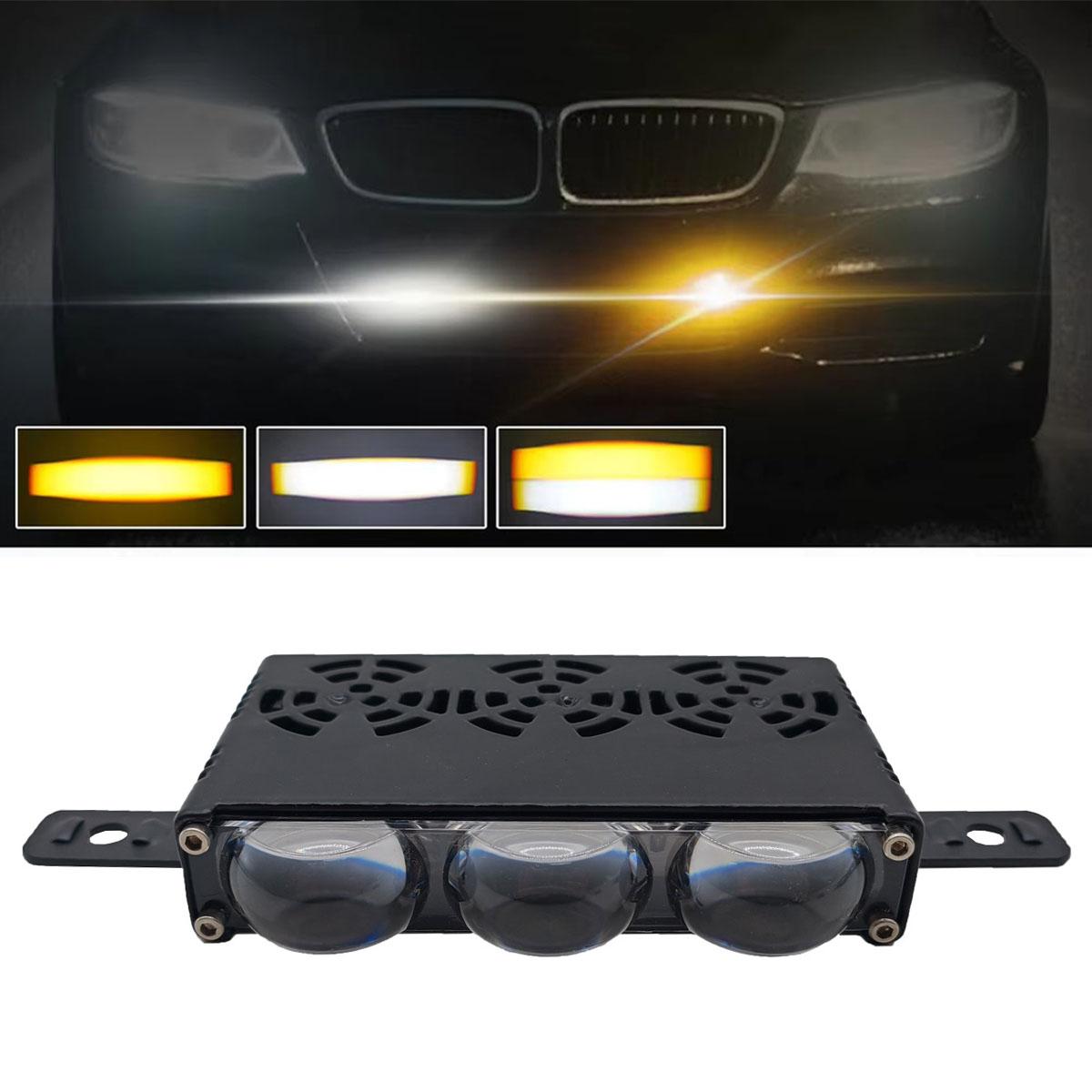 

3-LED Car Spotlight IP67 Waterproof Yellow and White Light High Low Beam Lamp for Truck/SUV/ATV
