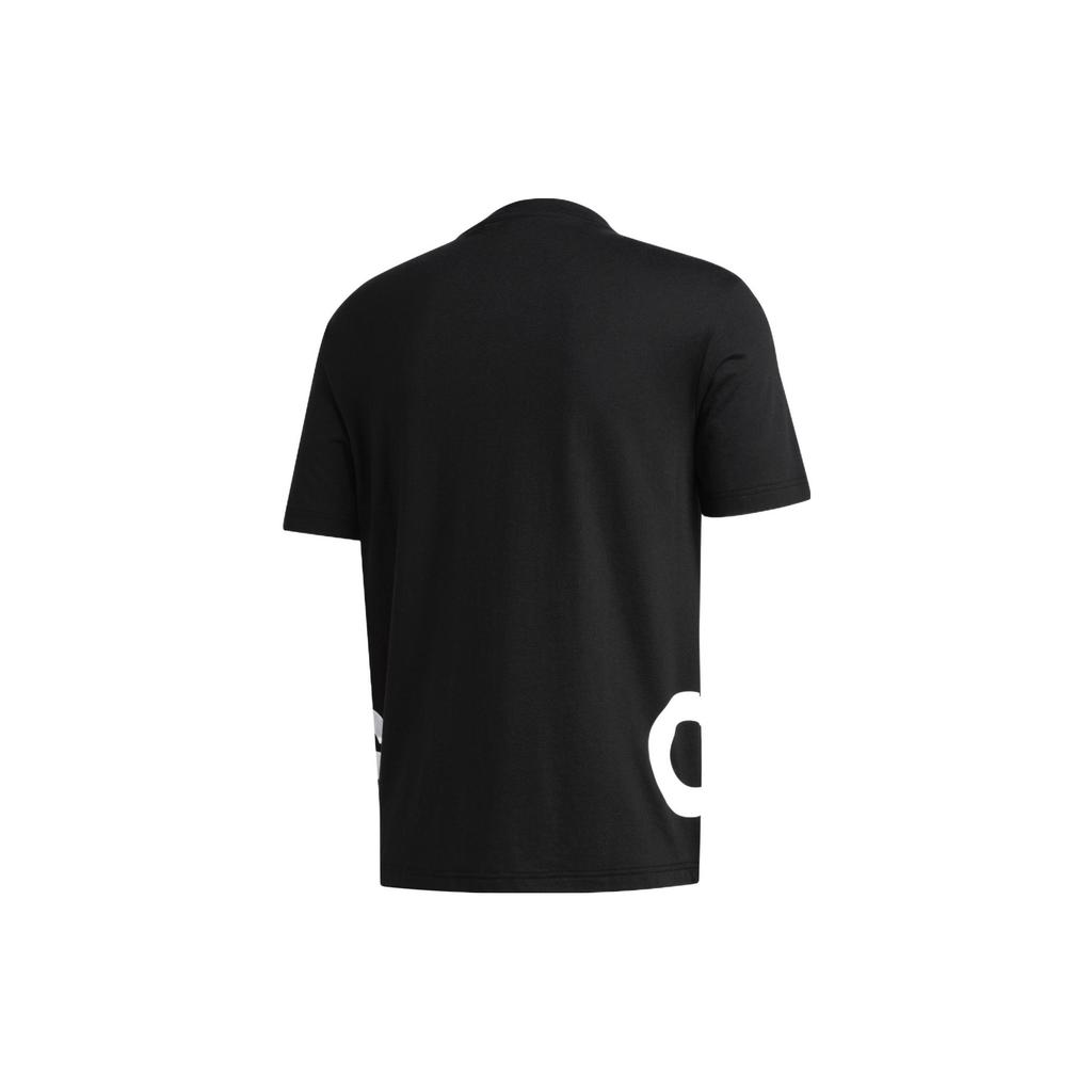 adidas Large Logo Print Short Sleeve T-Shirt Men Tops Black GK3325