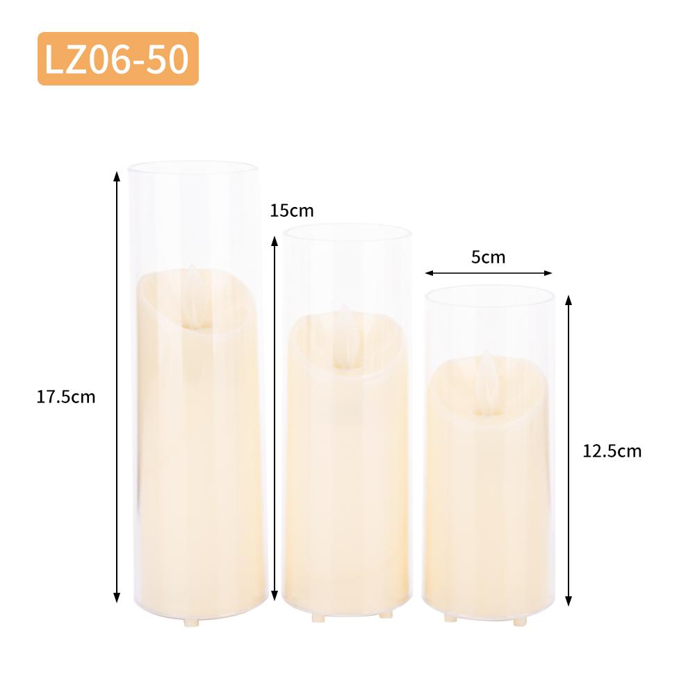 Glass-Covered LED Flameless Candles with Wavy Top Set