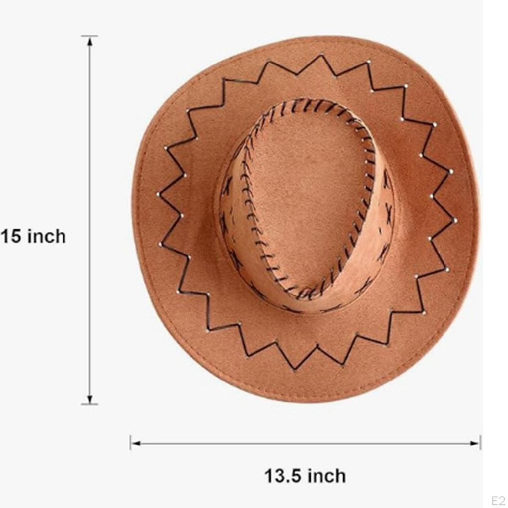 6 Pieces Western Cowboy Hat Novelty Casual Cowgirl for Travel Music Festival