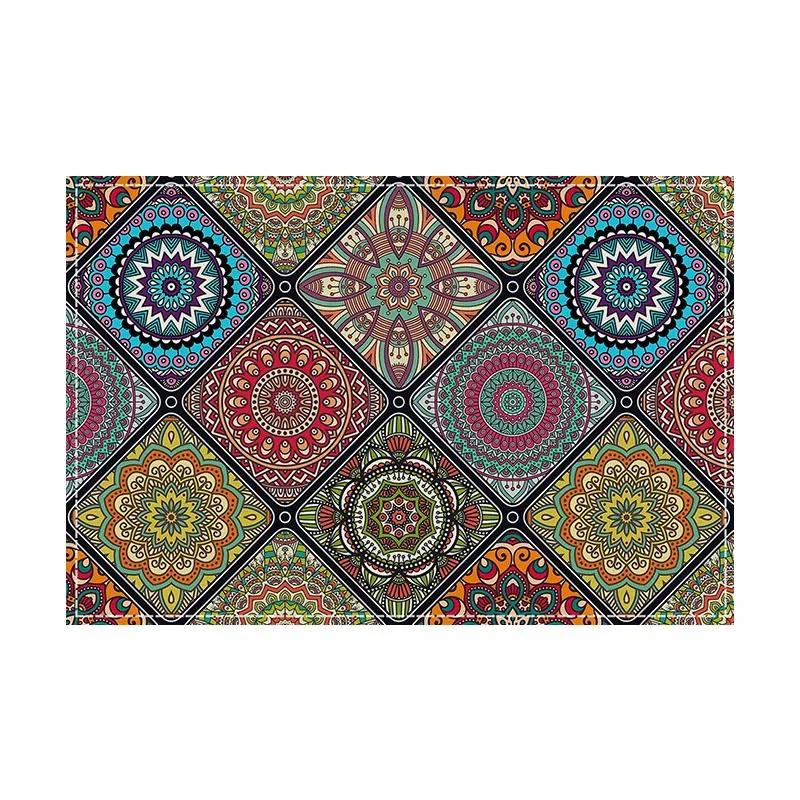 

4PC Bohemian Floral Prints Placemats 30*40CM Linen Seasonal Spring Table Mats for Party Kitchen Wedding Dining Decoration 30x45cm-4PC