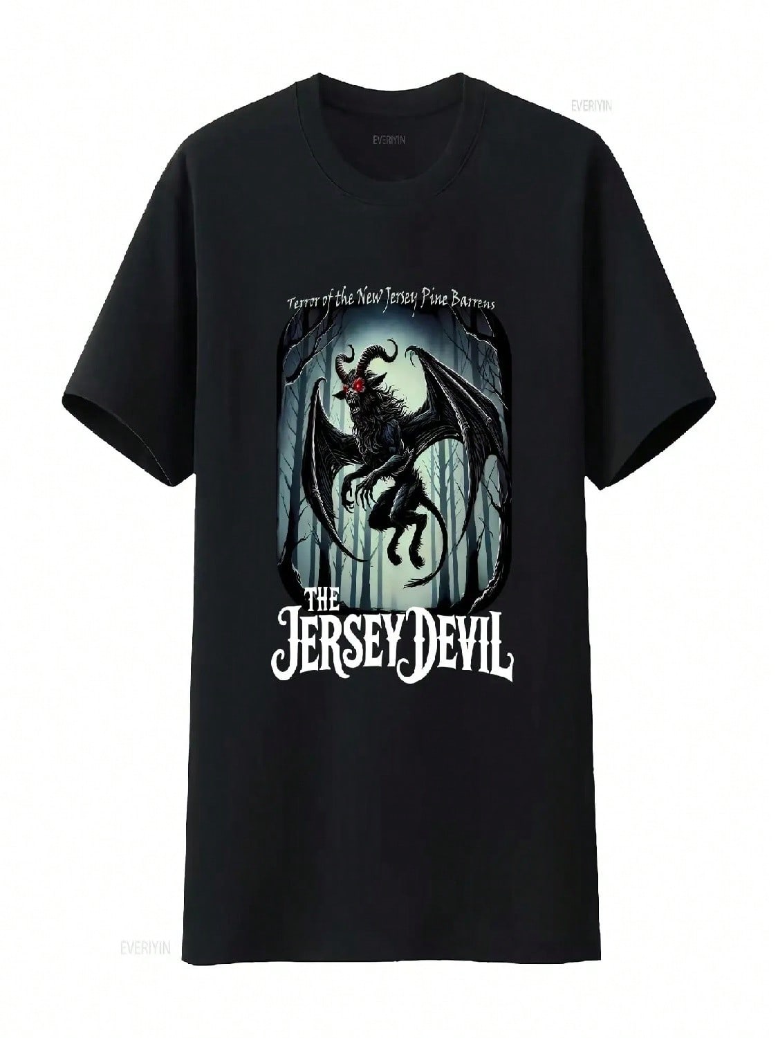 The Jersey Devil T Shirt Pine Barrens Cryptid Mysterious New Legend Vintage Washed Stretched Designer Clothes Casual S разноцветный