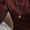 Single Shell Pearl Pendant Necklace 925 Sterling Silver Bubble Chain Sweater Chain Necklace for Women