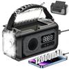 Bateria Integrada de 12000mAh, Rádio Multifuncional Alimentado por Energia Solar, Rádio com Manivela, Luz de Rádio, Luz de Rádio Recarregável, Lanterna, Luminária de Leitura, SOS