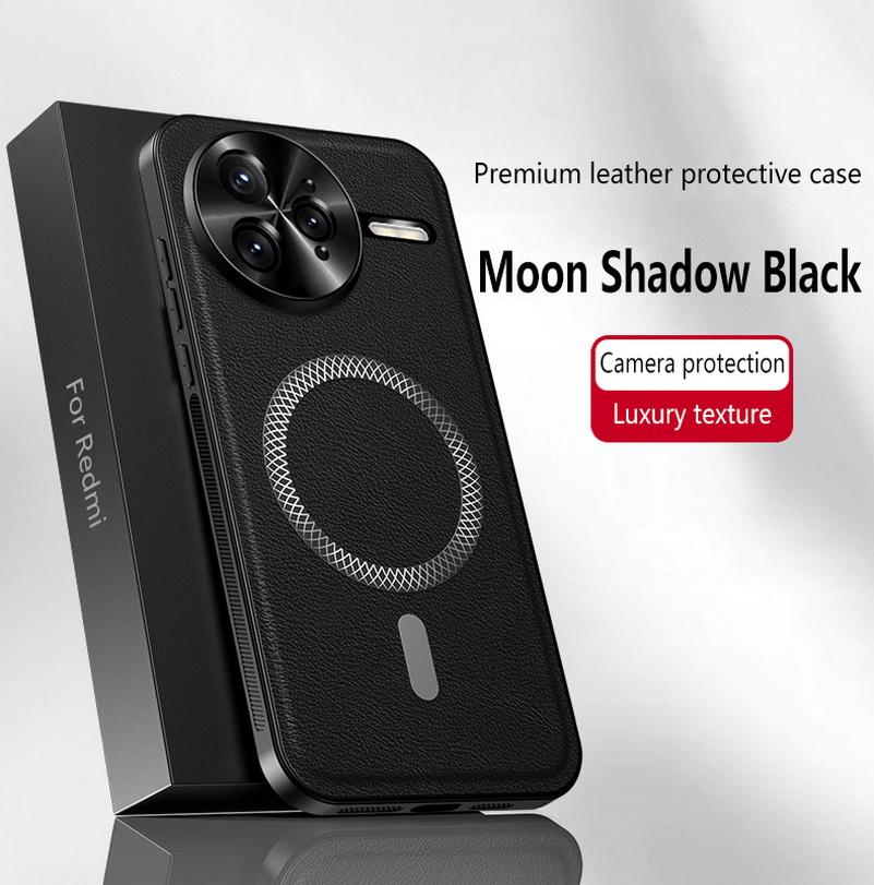 Retro Leather Wireless Charging Magnetic Ring Case For Poco F7 Ultra F7 Pro M7 Pro X7 Pro F6 F5 Pro X5 F4 F3 Lens Protect Cover