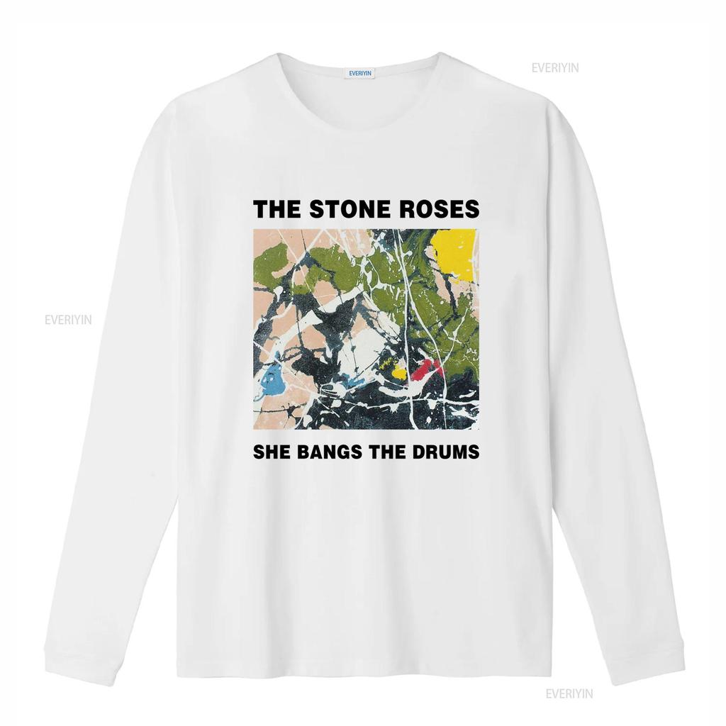 New THE STONE ROSES SHE BANGS DRUMS Art Print T Shirt for Fans S 5XL DN135 vintage Washed Unisex Top For Everyday Wear