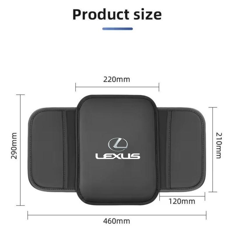 Leather Car Emblem Armrest Pad Storage Box Elbow Support Mat For Lexus F SPORT IS250 IS200 CT200h GS300 LS430 RX450h LX570 IS300