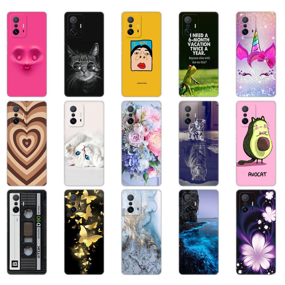Pro Xiaomi 11T Pouzdro Pro Xiaomi 11T Pro Měkké Pouzdro Silikonový Kryt Zadní Strany Telefonu Pro Xiaomi11T mi 11 T 11TPro coque 6,67 palce nárazník TPU
