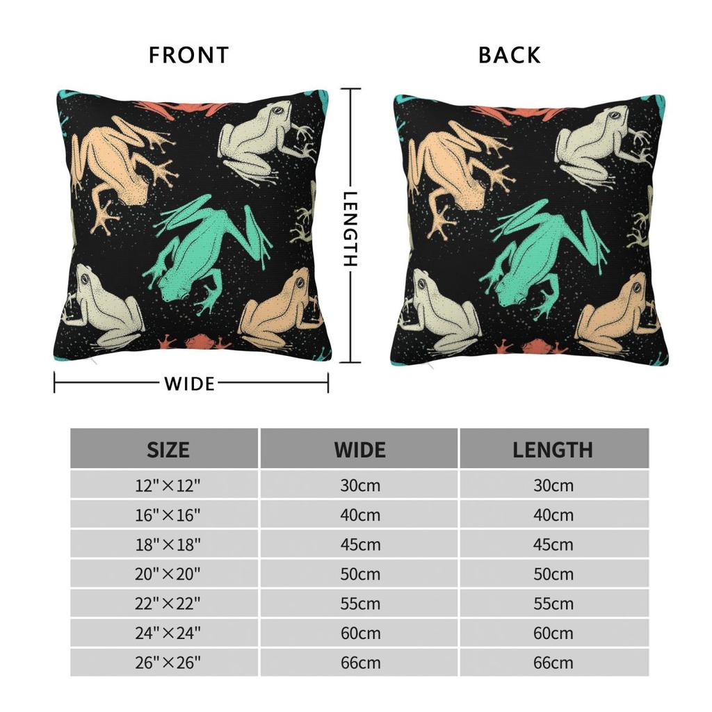Seamless Pattern With Asian Tree Frogs Square Pillowcase Cushion Cover Pillow Case Throw Pillow Cover for Home Sofa Living Room