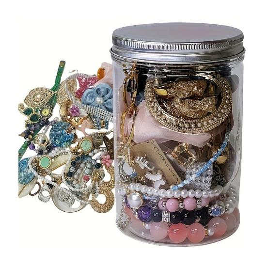 Mystery Jewelry Jar for Women, Vintage Surprise Jewelry Set, Random Mixed Box with Necklaces, Earrings, Rings, Bracelets, Gift for Her
