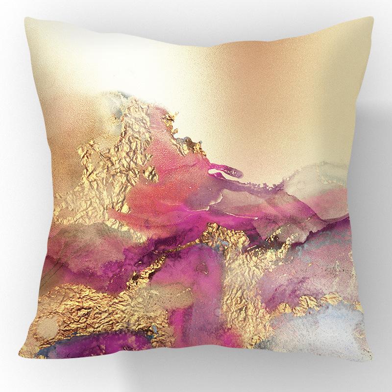 Nordic Gilt Sofa Pillow Short Plush Printed Car Pillow Soft Living Room Decoration Pillow
